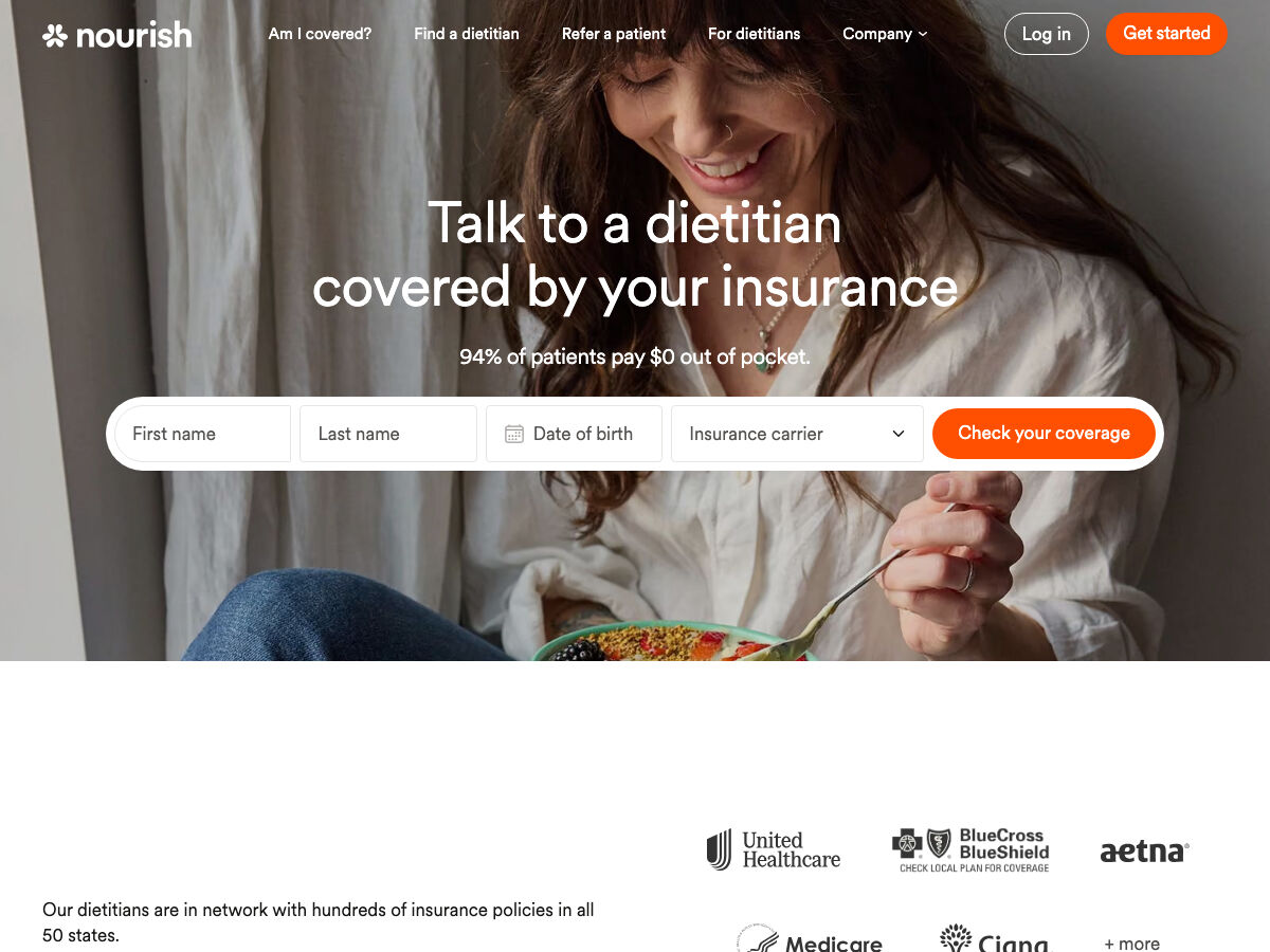 Nourish: homepage, as it looked on 28 August 2026